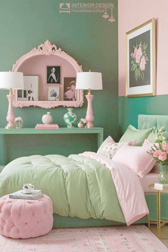 green farmhouse bedroom ideas (  brown and green bedroom decor  )