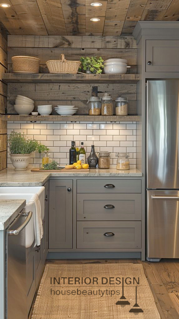 Open Shelving: A Stylish and Practical Choice ( simple kitchen cabinet design  )